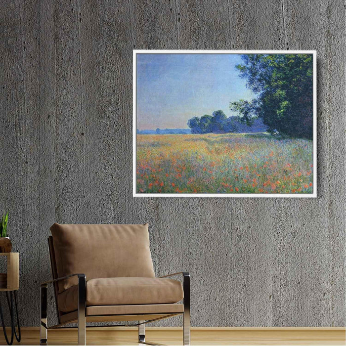 Oat and Poppy Field, Giverny by Claude Monet - Canvas Artwork