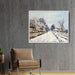 Snow Effect, The Road to Louveciennes by Claude Monet - Canvas Artwork