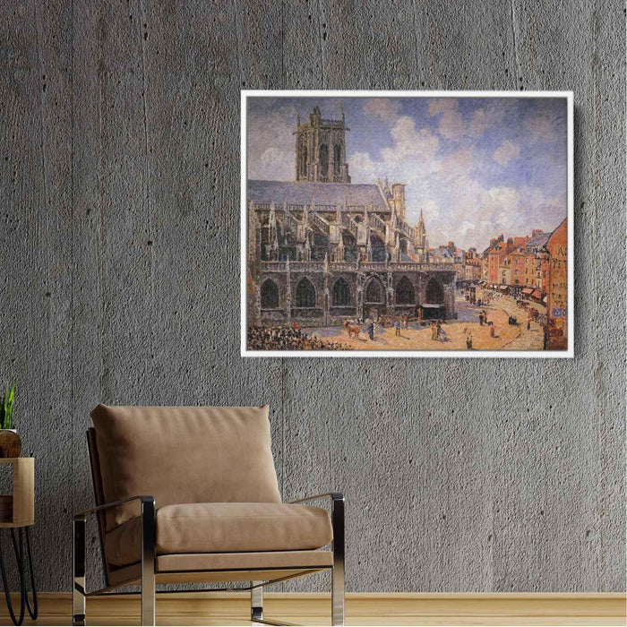 The Church of St Jacques in Dieppe, Morning Sun by Camille Pissarro - Canvas Artwork