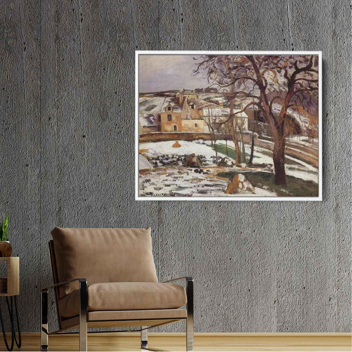 The Effect of Snow at l'Hermitage, Pontoise by Camille Pissarro - Canvas Artwork