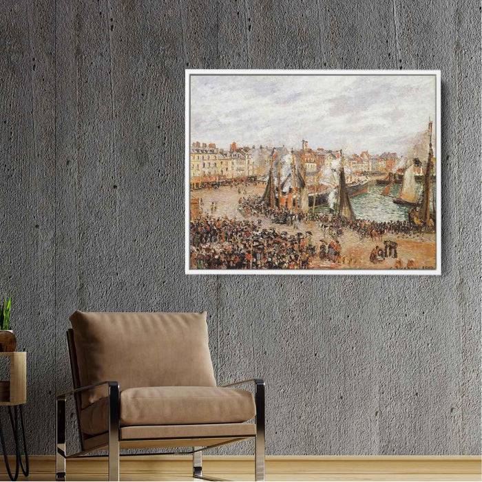 The Fishmarket, Dieppe, Grey Weather, Morning by Camille Pissarro - Canvas Artwork