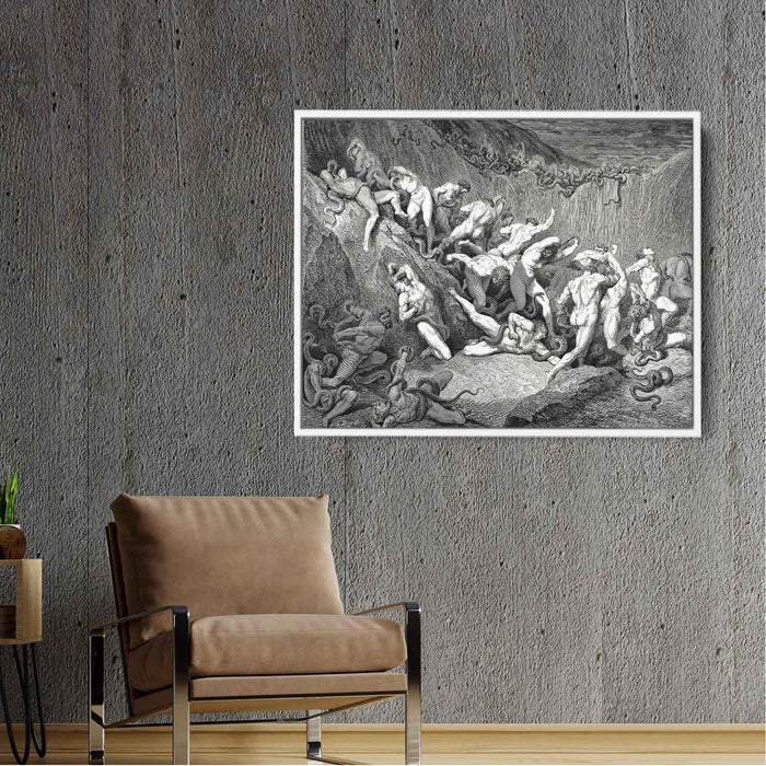 The Inferno, Canto 24 by Gustave Dore - Canvas Artwork