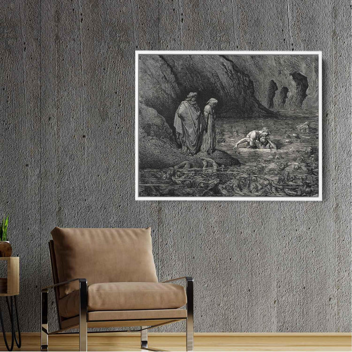 The Inferno, Canto 32 by Gustave Dore - Canvas Artwork