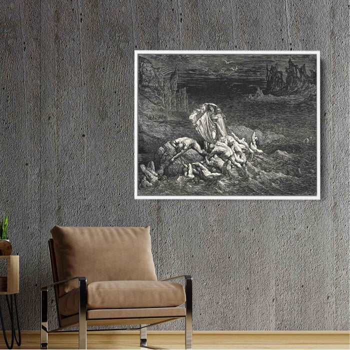 The Inferno, Canto 7 by Gustave Dore - Canvas Artwork