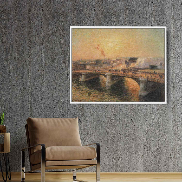 The Pont Boieldieu, Rouen, Sunset by Camille Pissarro - Canvas Artwork