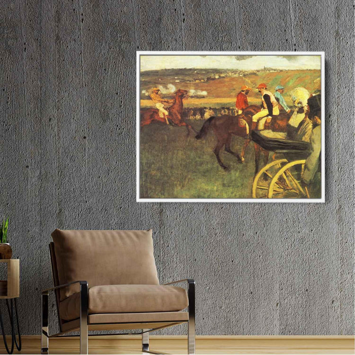 The Racecourse, Amateur Jockeys by Edgar Degas - Canvas Artwork