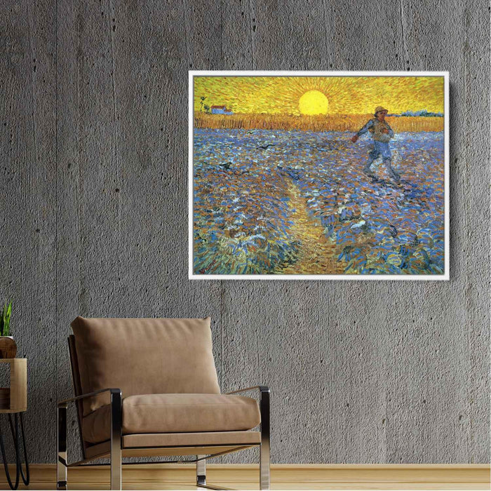 The Sower (Sower with Setting Sun) (1888) by Vincent van Gogh - Canvas Artwork