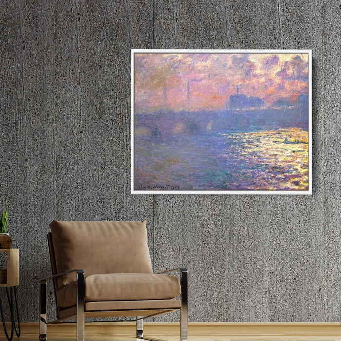 Waterloo Bridge, Sunlight Effect by Claude Monet - Canvas Artwork