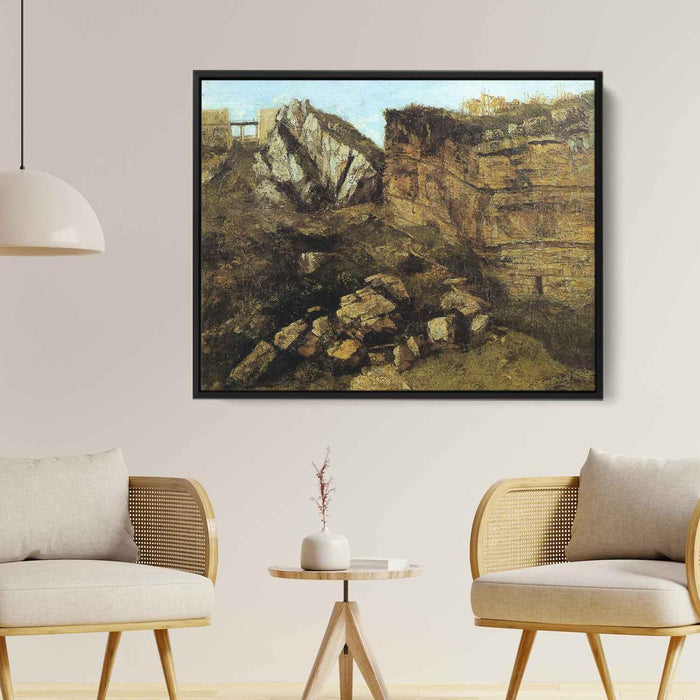 Crumbling Rocks (1864) by Gustave Courbet - Canvas Artwork