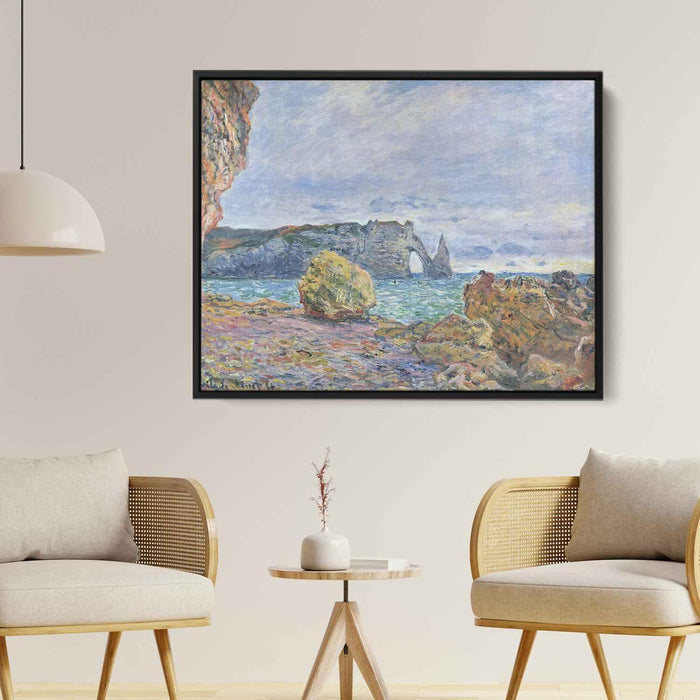 Etretat, the Beach and the Porte d'Aval by Claude Monet - Canvas Artwork