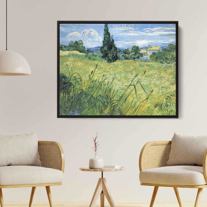 Green Wheat Field with Cypress (1889) by Vincent van Gogh - Canvas Artwork