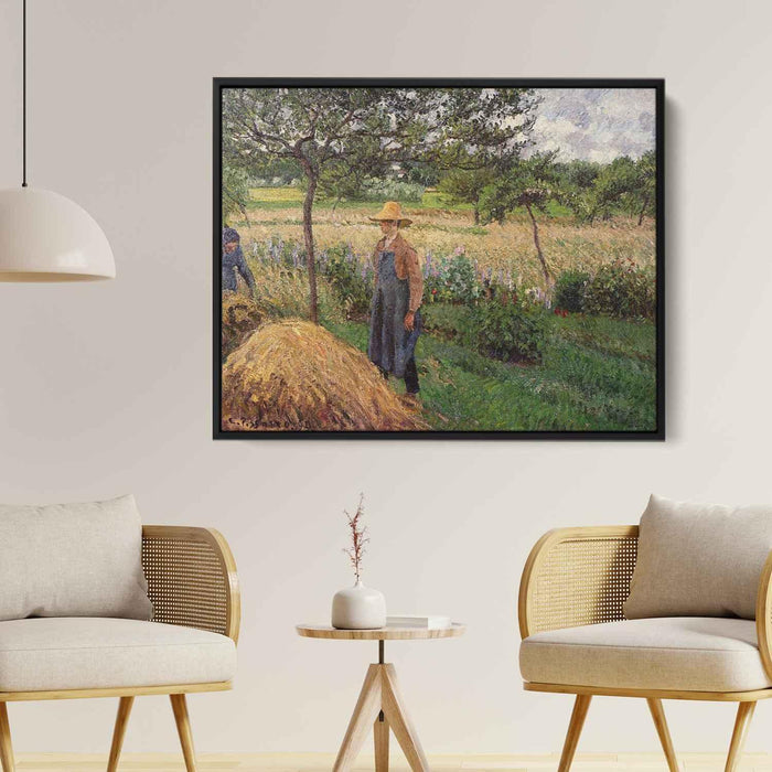 Grey Weather, Morning with Figures, Eragny by Camille Pissarro - Canvas Artwork