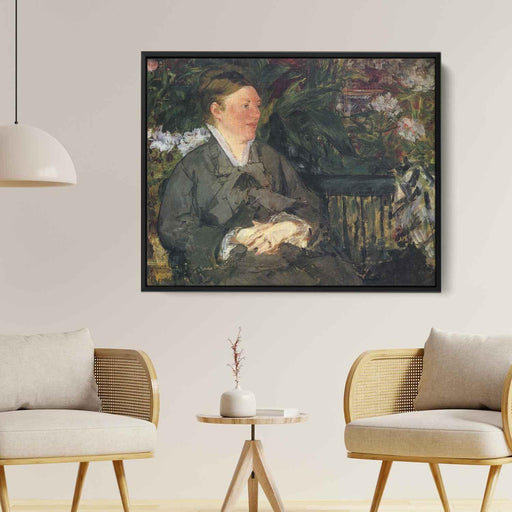 Madame Manet in conservatory (1879) by Edouard Manet - Canvas Artwork