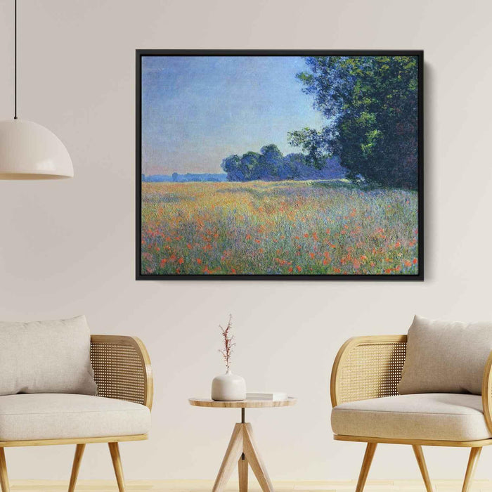 Oat and Poppy Field, Giverny by Claude Monet - Canvas Artwork