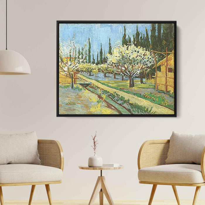 Orchard in Blossom, Bordered by Cypresses by Vincent van Gogh - Canvas Artwork