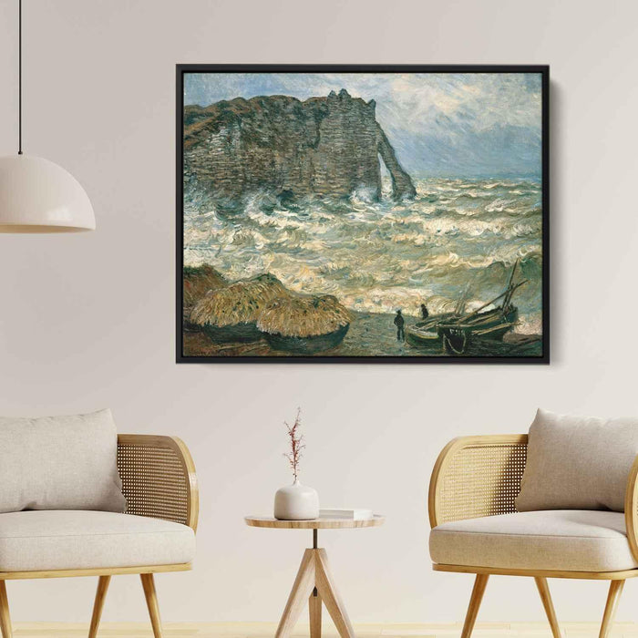 Rough Sea at Etretat (1883) by Claude Monet - Canvas Artwork