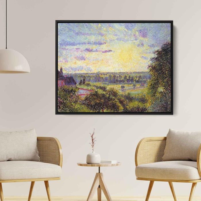 Sunset at Eragny by Camille Pissarro - Canvas Artwork