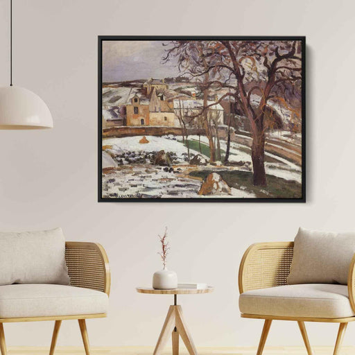 The Effect of Snow at l'Hermitage, Pontoise by Camille Pissarro - Canvas Artwork