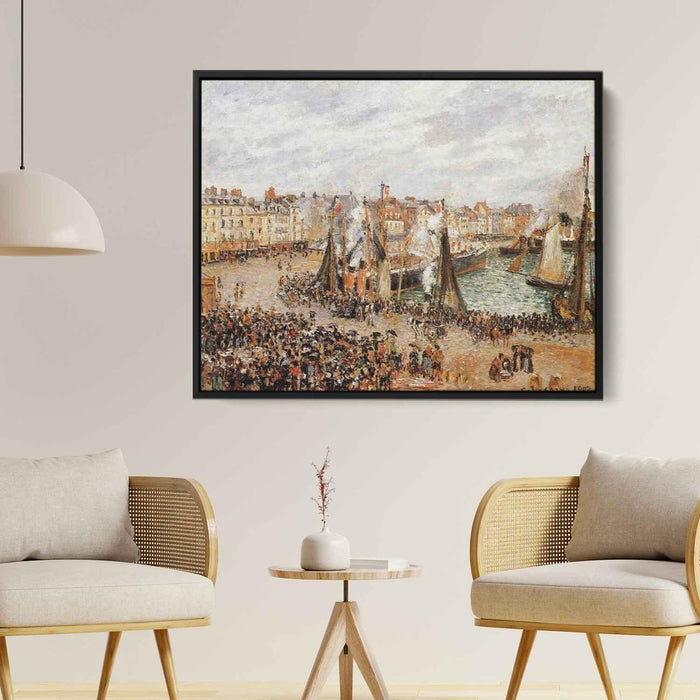 The Fishmarket, Dieppe, Grey Weather, Morning by Camille Pissarro - Canvas Artwork