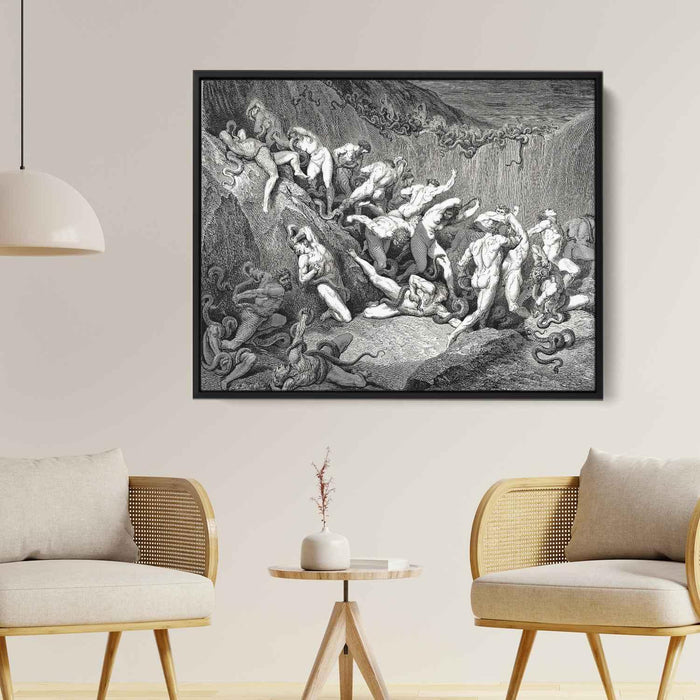 The Inferno, Canto 24 by Gustave Dore - Canvas Artwork