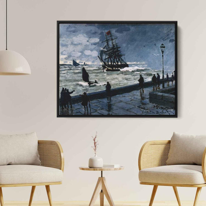 The Jetty at Le Havre, Bad Weather by Claude Monet - Canvas Artwork