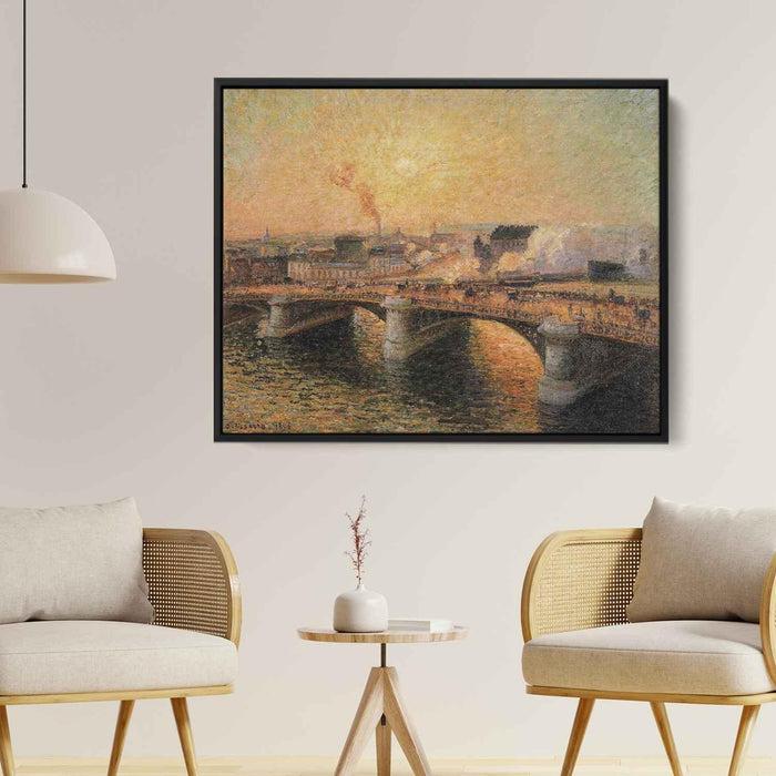 The Pont Boieldieu, Rouen, Sunset by Camille Pissarro - Canvas Artwork