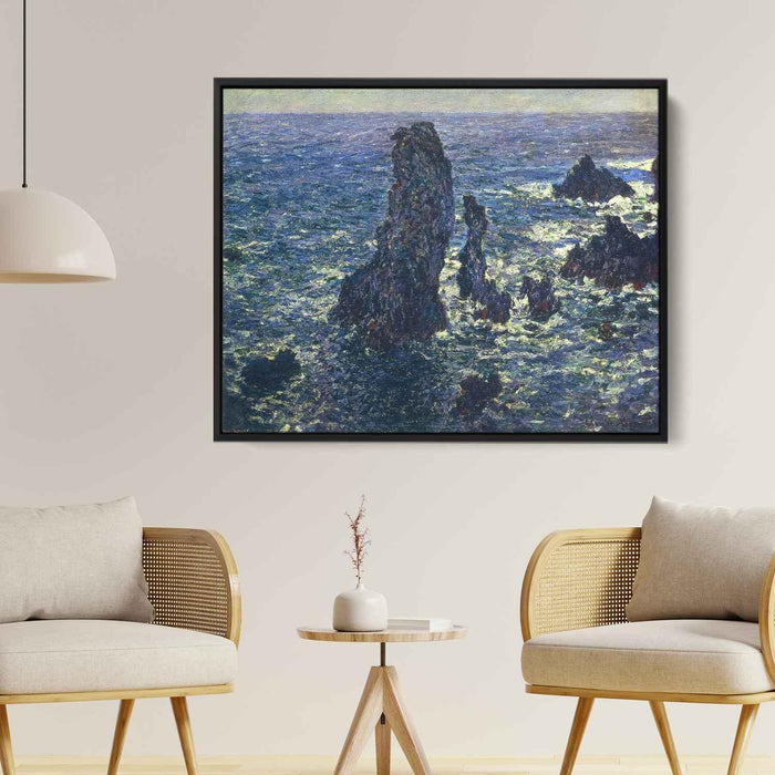 The Pyramids, Cliffs at Belle-Ile by Claude Monet - Canvas Artwork