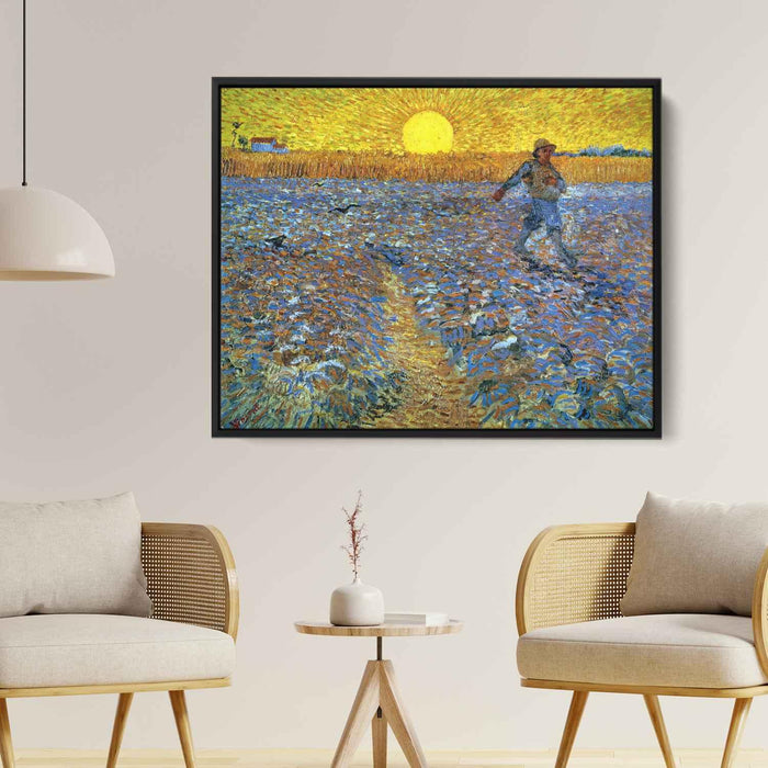 The Sower (Sower with Setting Sun) (1888) by Vincent van Gogh - Canvas Artwork