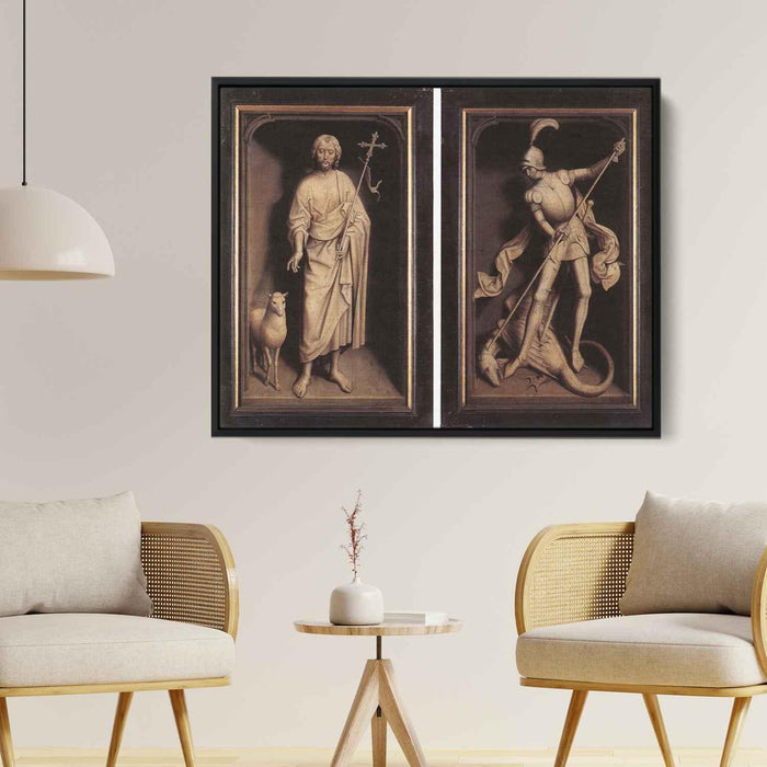 Triptych of the Family Moreel (closed) (1484) by Hans Memling - Canvas Artwork