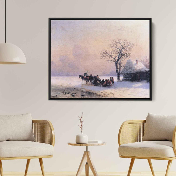 Winter Scene in Little Russia (1868) by Ivan Aivazovsky - Canvas Artwork