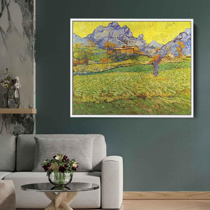 A Meadow in the Mountains: Le Mas de Saint-Paul (1889) by Vincent van Gogh - Canvas Artwork