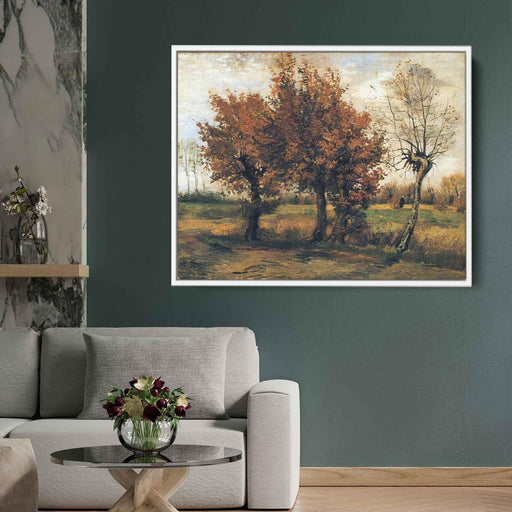 Autumn Landscape with Four Trees (1885) by Vincent van Gogh - Canvas Artwork