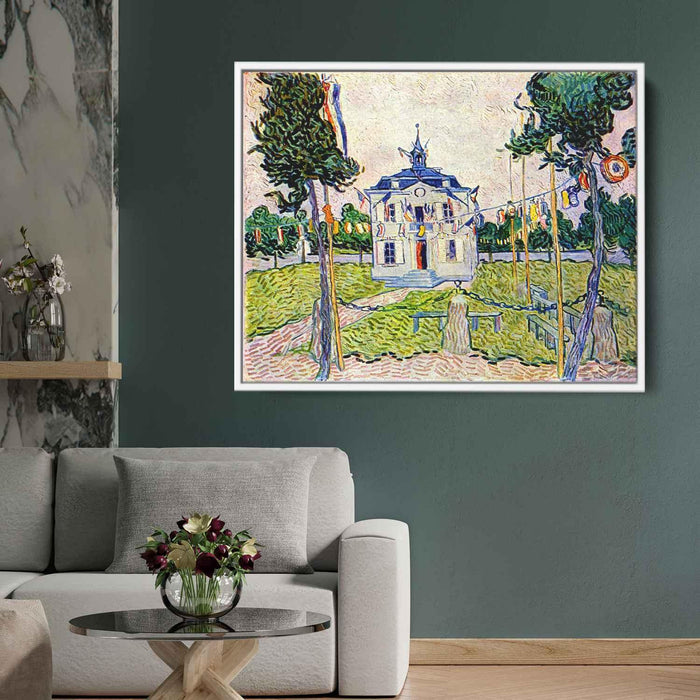 Auvers Town Hall in 14 July 1890 (1890) by Vincent van Gogh - Canvas Artwork
