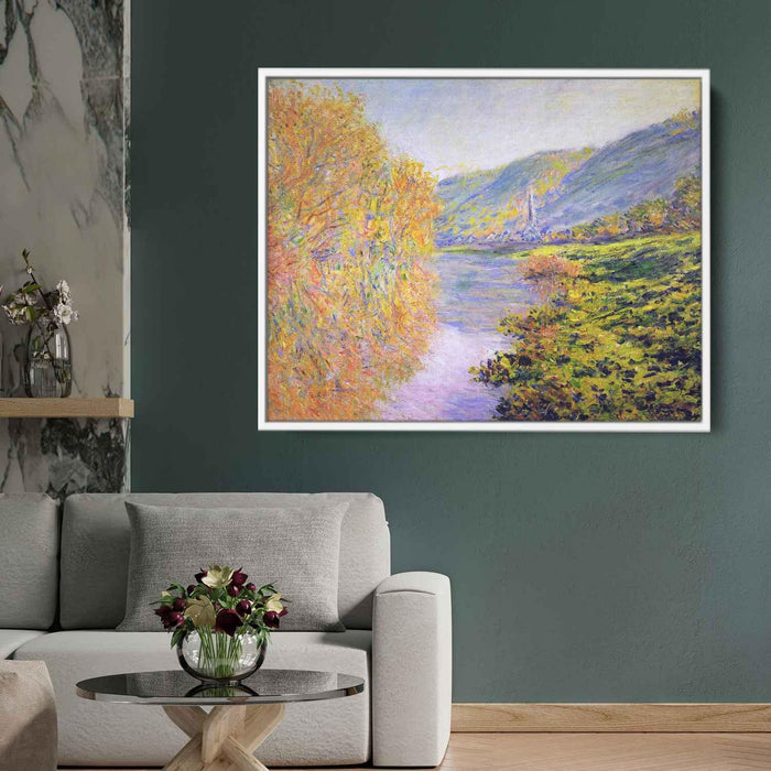 Banks of the Seine at Jeufosse, Autumn by Claude Monet - Canvas Artwork