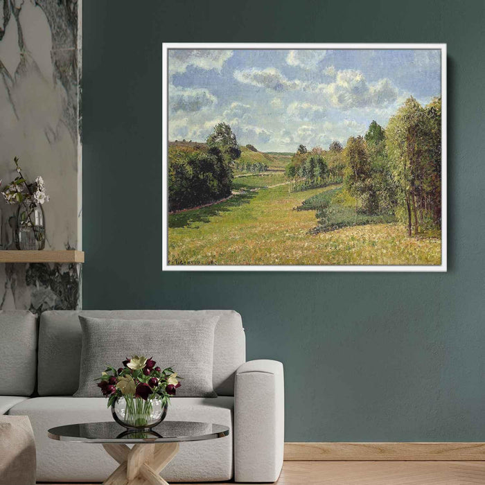 Berneval Meadows, Morning by Camille Pissarro - Canvas Artwork