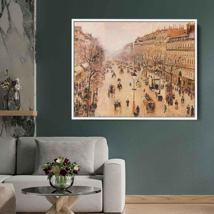Boulevard Montmartre Morning, Grey Weather by Camille Pissarro - Canvas Artwork