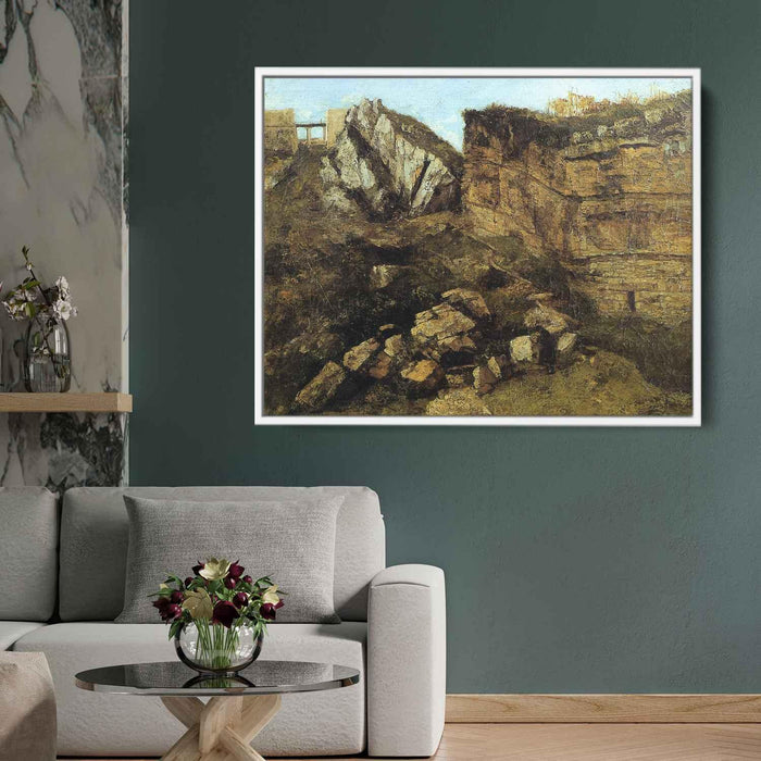 Crumbling Rocks (1864) by Gustave Courbet - Canvas Artwork