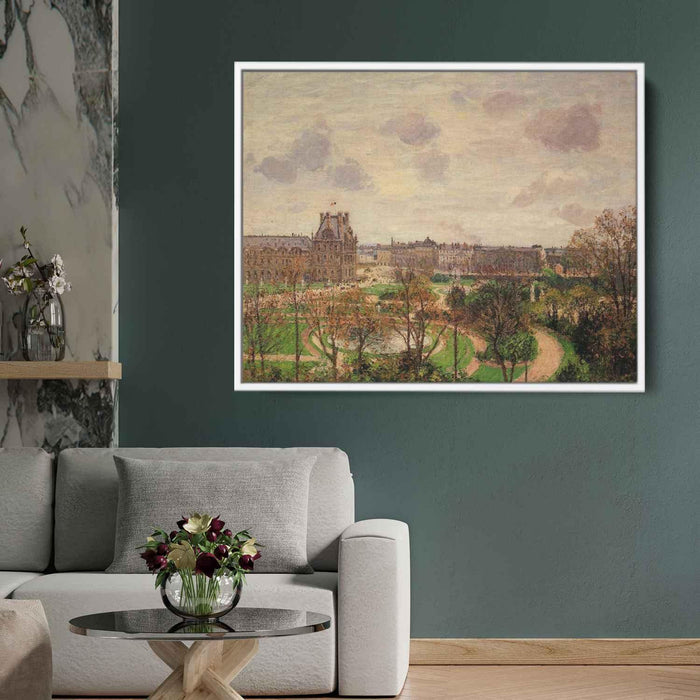 Garden of the Louvre Morning, Grey Weather by Camille Pissarro - Canvas Artwork