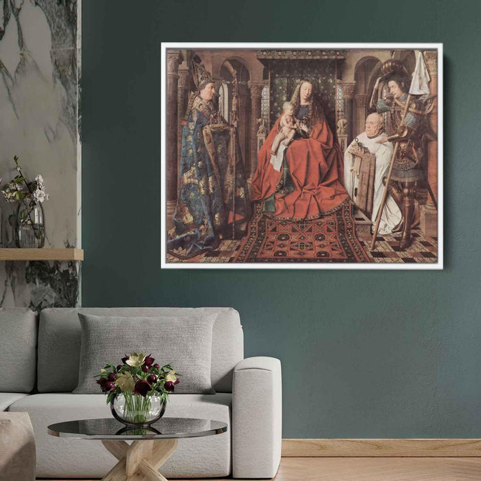 Madonna and Child with Canon Joris van der Paele (1436) by Jan van Eyck - Canvas Artwork