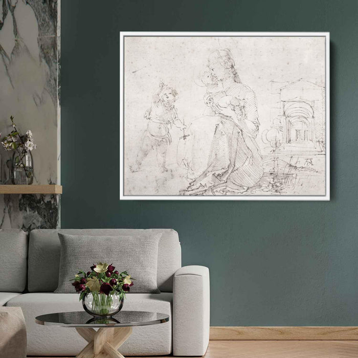 Madonna and Child with the little St. John by Albrecht Durer - Canvas Artwork