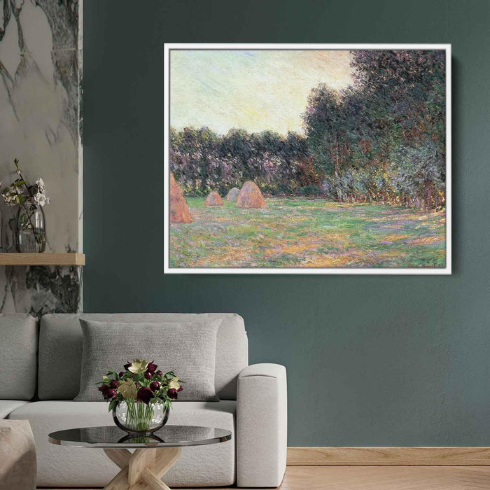 Meadow with Haystacks near Giverny (1885) by Claude Monet - Canvas Artwork