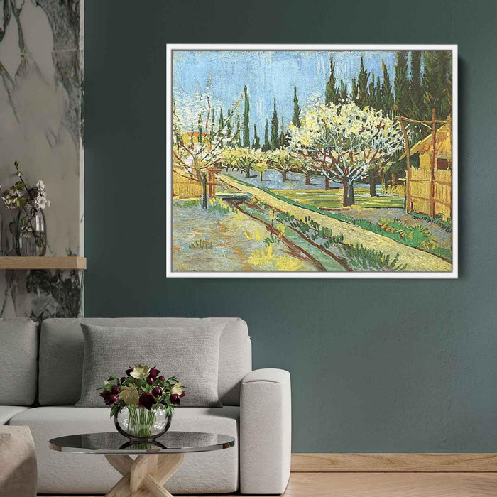 Orchard in Blossom, Bordered by Cypresses by Vincent van Gogh - Canvas Artwork