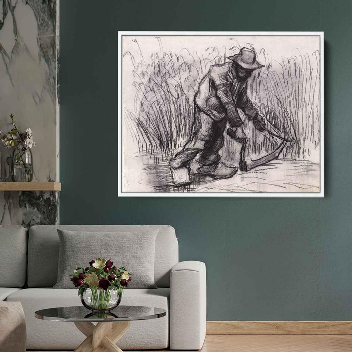 Peasant with Sickle (1885) by Vincent van Gogh - Canvas Artwork