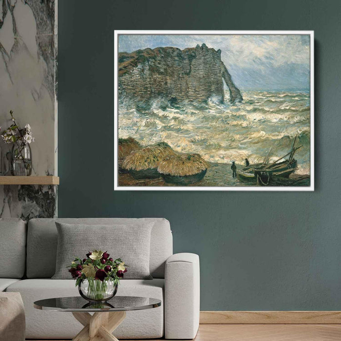 Rough Sea at Etretat (1883) by Claude Monet - Canvas Artwork