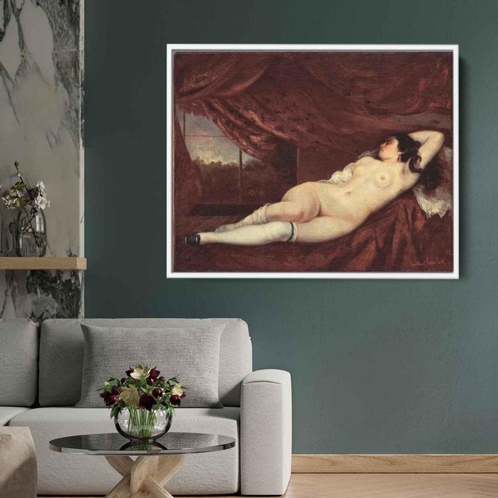 Sleeping Nude Woman (1862) by Gustave Courbet - Canvas Artwork