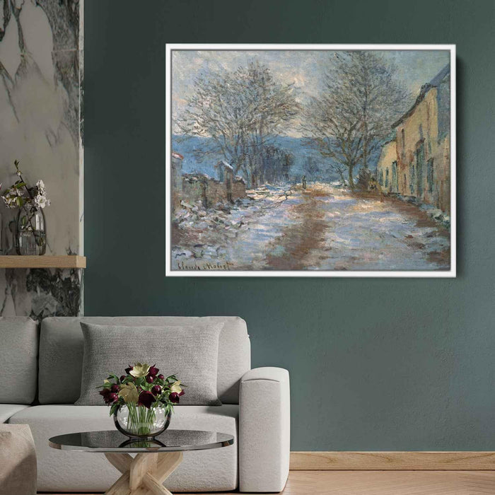 Snow Effect at Limetz (1886) by Claude Monet - Canvas Artwork