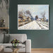 Snow Effect, The Road to Louveciennes by Claude Monet - Canvas Artwork