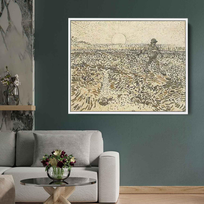 Sower with Setting Sun (1888) by Vincent van Gogh - Canvas Artwork