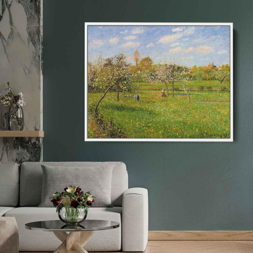Spring Morning, Cloudy, Eragny by Camille Pissarro - Canvas Artwork