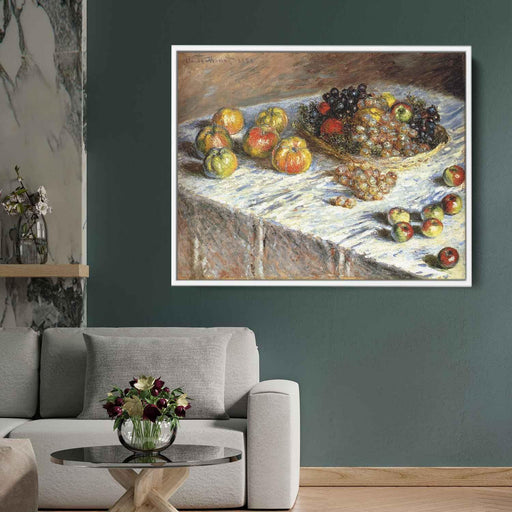 Still Life with Apples And Grapes (1879) by Claude Monet - Canvas Artwork